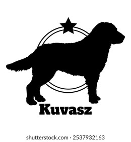 Kuvasz. dog silhouette,  dog, dog breeds, logo, vector, silhouette, logo design, animal, illustration, icon, sign, design, black,  symbol, pet