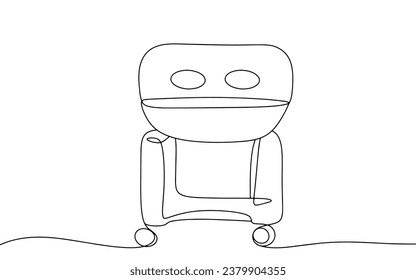 Kuvez. Incubator for newborn premature babies. Saving a baby's life. World Prematurity Day. One line drawing for different uses. Vector illustration.