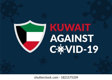 Kampagne Kuwait Against Covid-19 - Illustration zum Design von Vektorflaschen : Geeignet für World Theme, Health / Medical Theme, Humanity Theme, Infografiken und andere grafische Objekte.