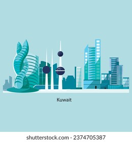 Kuwait Background city Skyline Silhouette 