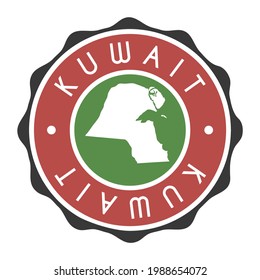 Kuwait Badge Map Vector Seal. National Symbol Country Stamp Design Icon Label. 
