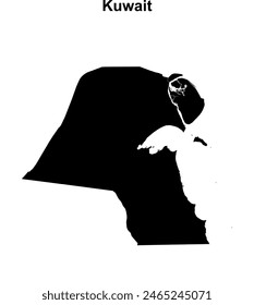 Kuwait blank outline map design