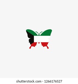 Kuwait butterfly flag graphic element Illustration template design