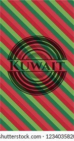 Kuwait christmas badge background.