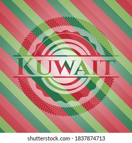 Kuwait Weihnachten Badge Hintergrund. Vektorgrafik. Detaillierte Angaben. 