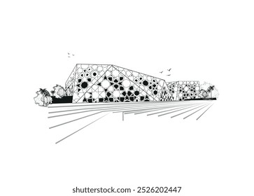 KUWAIT CITY, The building of Sheikh Jaber Al Ahmad Cultural Centre illustration in kuwait