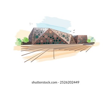 KUWAIT CITY, The building of Sheikh Jaber Al Ahmad Cultural Centre illustration in kuwait