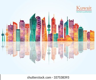 Kuwait City Detailed Skyline. Vector Illustration