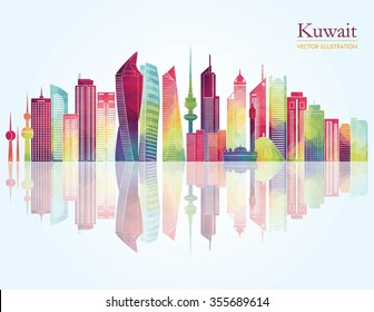 Kuwait City Detailed Skyline. Vector Illustration