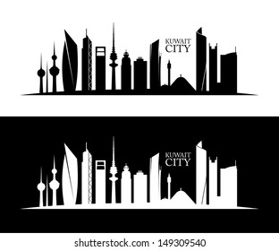 Kuwait City Skyline - Vector Illustration