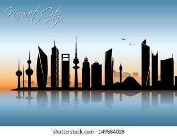 Kuwait City Skyline - Vector Illustration