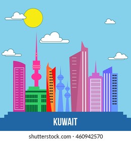 Kuwait City Skyline Vector Illustration. Great City Skyline