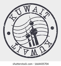 Kuwait City, Kuwait Stamp Postal. Silhouette Seal. Passport Round Design. Vector Icon. Design Retro Travel. National Symbol.
