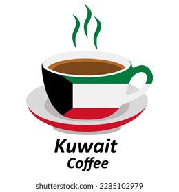 Kuwait coffee cup logo illustration design. Drink Business concept icon