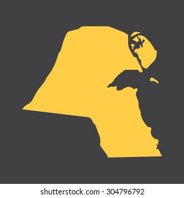 Kuwait country border,map. Vector EPS8