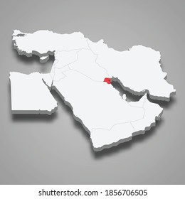 Kuwait-Landschaft im Nahen Osten 3d-isometrische Karte 