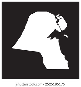 Kuwait-Landkarte, Vektorgrafik-Symbol-Design