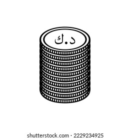 Kuwait Currency Icon Symbol. Kuwaiti Dinar, KWD Sign. Vector Illustration