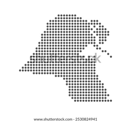 Kuwait - Dotted Map. Map formed by Dots. Vector Illustration