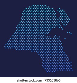 Kuwait Dotted Map Vector Round Design Gradient Art