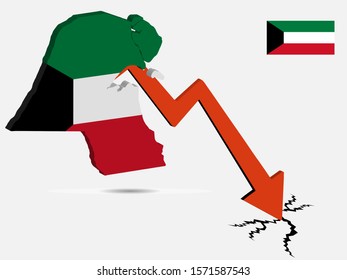 Kuwait economic crisis vector illustration Eps 10