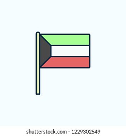 Kuwait flag 2 colored line icon. Simple colored element illustration. Kuwait outline symbol design from flags set