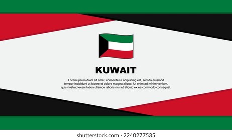Kuwait Flag Abstract Background Design Template. Kuwait Independence Day Banner Cartoon Vector Illustration. Kuwait Vector