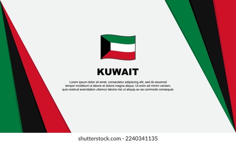 Kuwait Flag Abstract Background Design Template. Kuwait Independence Day Banner Cartoon Vector Illustration. Kuwait Banner