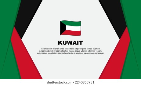 Kuwait Flag Abstract Background Design Template. Kuwait Independence Day Banner Cartoon Vector Illustration. Kuwait Design