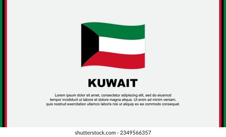 Plantilla de diseño de fondo de resumen de marca de Kuwait. Banner del Día de la Independencia de Kuwait, Ilustración de vectores de medios sociales. Caricatura de Kuwait