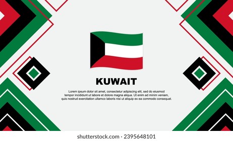 Kuwait Flag Abstract Background Design Template. Kuwait Independence Day Banner Wallpaper Vector Illustration. Kuwait Background