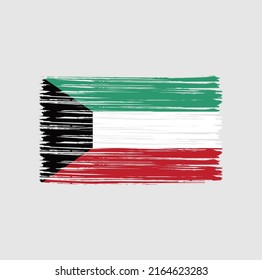Kuwait Flag Brush. National Flag