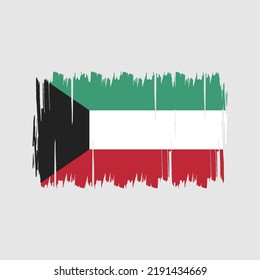 Kuwait Flag Brush. National Flag
