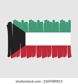 Kuwait Flag Brush Vector Design