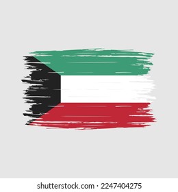 Ilustración del vector del pincel de bandera de Kuwait