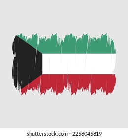 Kuwait Flag Brush Vector Illustration