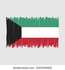 Kuwait Flag Brush Vector Illustration