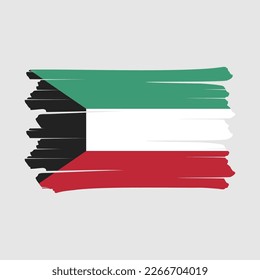 Kuwait Flag Brush Vector Illustration