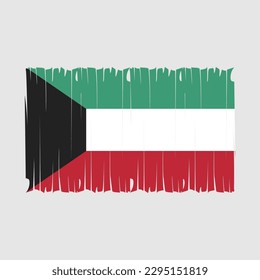 Kuwait Flag Brush Vector Illustration