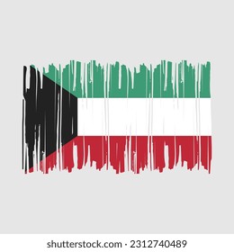 Kuwait-Flagge - Vektorgrafik mit Pinselspitze