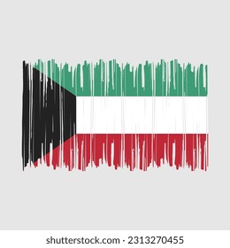 Ilustración del vector del pincel de bandera de Kuwait