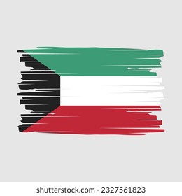 Kuwait Flag Brush Vector Illustration