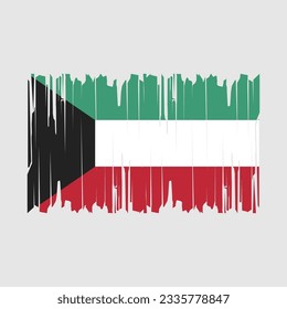Kuwait Flag Brush Vector Illustration