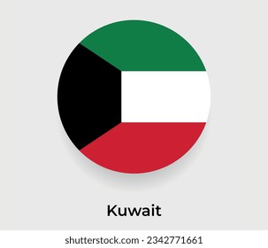 Kuwait-Flagge Blase Kreis rund Form Symbol Vektorgrafik