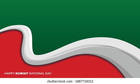 Diseño de fondo de color de la bandera de Kuwait. color verde, blanco y rojo para el fondo del diseño del día nacional kuwait.