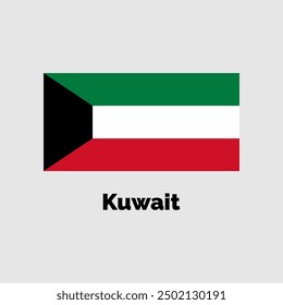 Kuwait flag design vector illustration on a gray background for graphic and web design.