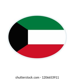 Kuwait flag. Kuwait ellipse flag.