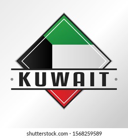 Kuwait Flag Emblema. Vector Design National. Illustration Country Symbol. Insignia Banner Logo.