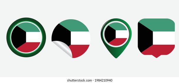 Kuwait flag. flat icon symbol vector illustration