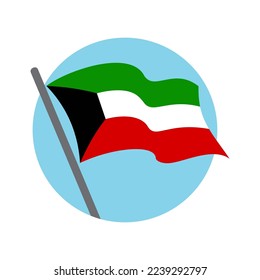  Kuwait flag flying waving. Vector image